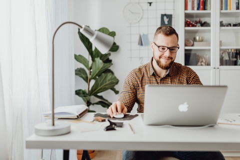 Person working at home office